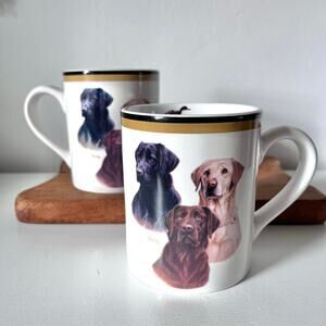 Set of 2 Bass Pro Shops Great Hunting Dogs Mugs Jim Killen Labrador Mallard Duck